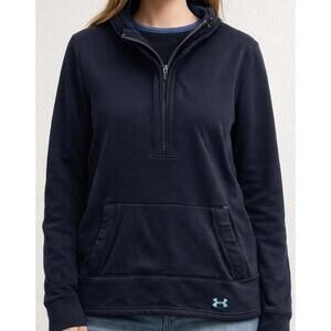 Black Under Armour Quarter Zip Sweatshirt Pullover - Size Large